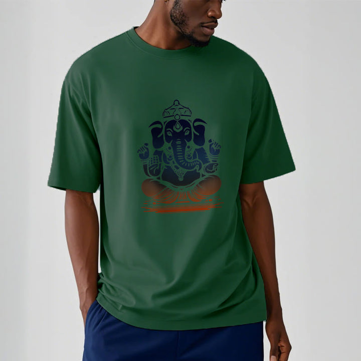 Buddha Stones瞑想ガネーシャ象柄Tシャツ - image 11