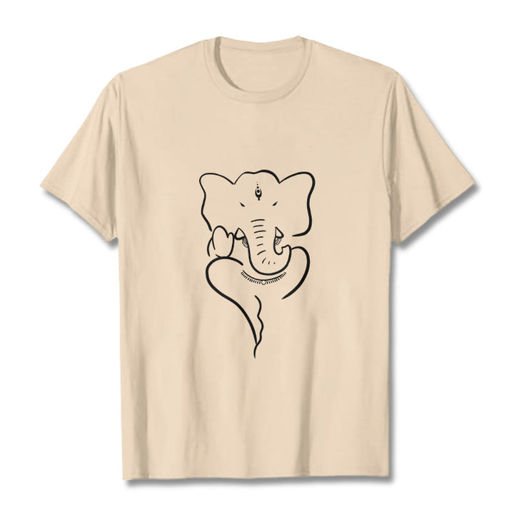 Buddha Stonesガネーシャ象スケッチ柄Tシャツ - ビスク - 2XL - image 8