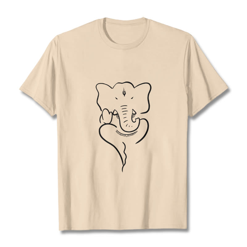 Buddha Stonesガネーシャ象スケッチ柄Tシャツ - ビスク - 2XL - image 9