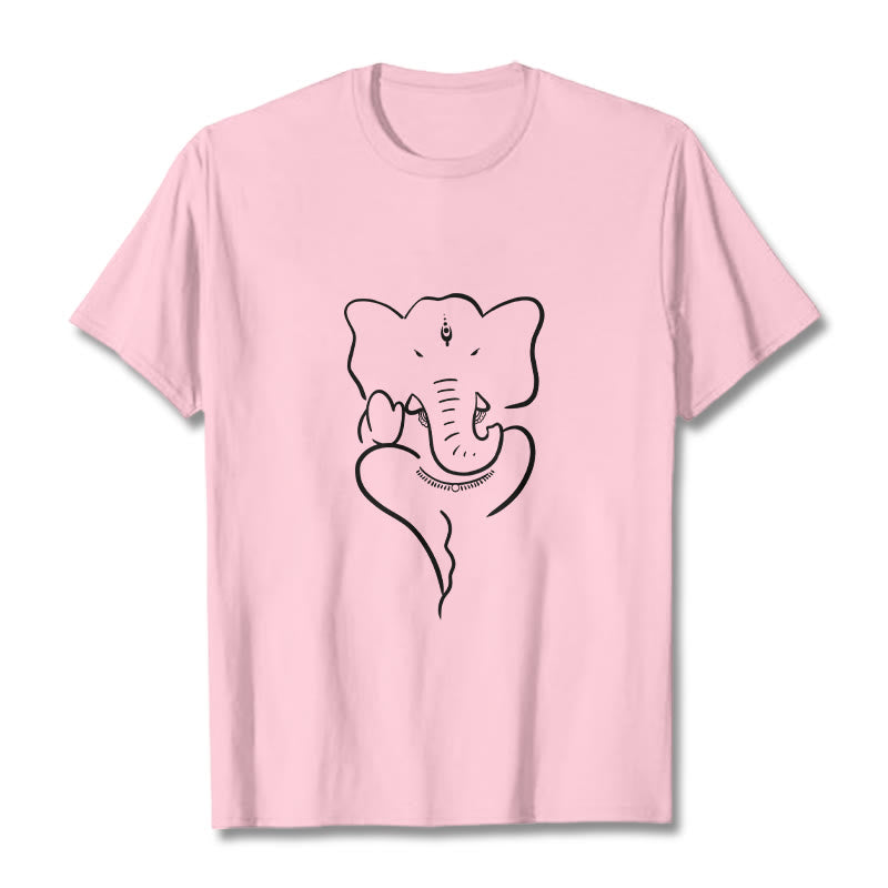 Buddha Stonesガネーシャ象スケッチ柄Tシャツ - ライトピンク - 2XL - image 12