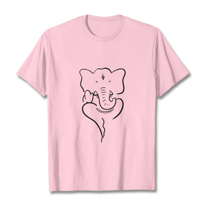 Buddha Stonesガネーシャ象スケッチ柄Tシャツ - ライトピンク - 2XL - image 12