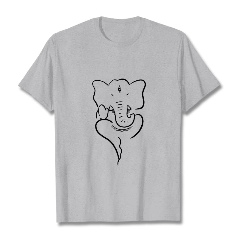 Buddha Stonesガネーシャ象スケッチ柄Tシャツ - ライトグレー - 2XL - image 19