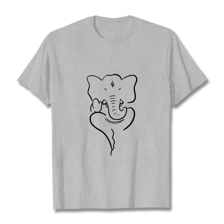 Buddha Stonesガネーシャ象スケッチ柄Tシャツ - ライトグレー - 2XL - image 19