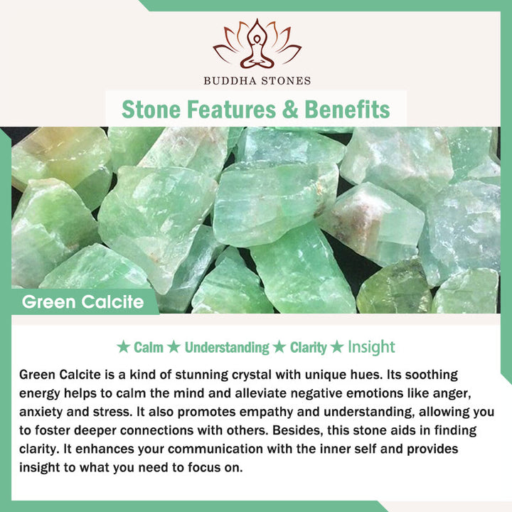 Buddha Stonesグリーンカルサイト ラブリーラビットチャーム クラリティブレスレット