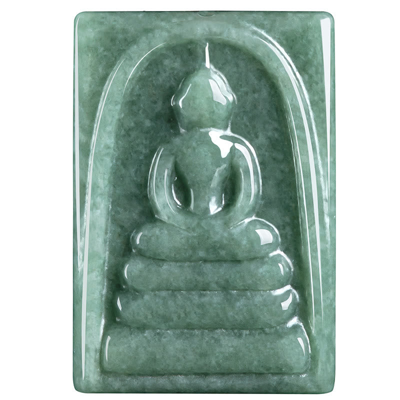 Buddha Stones無形の仏翡翠 四角 お守り 繁栄 紐 ネックレス ペンダント - image 11