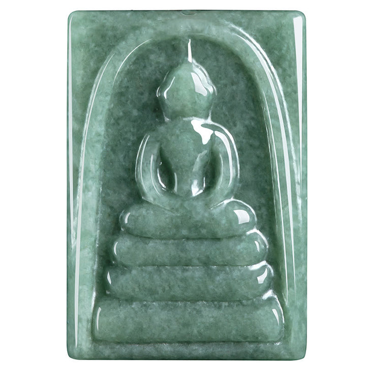 Buddha Stones無形の仏翡翠 四角 お守り 繁栄 紐 ネックレス ペンダント - image 11