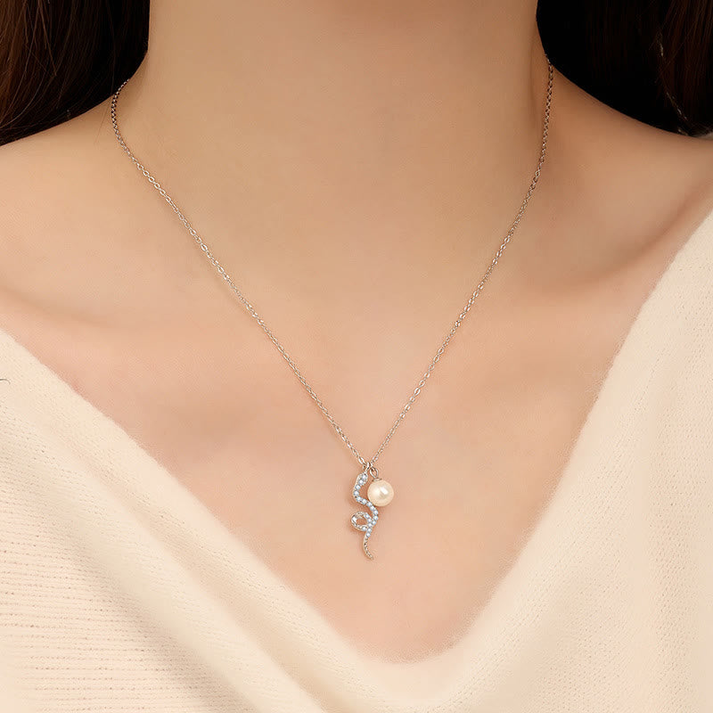 Buddha Stones925スターリングシルバー 真珠 蛇年 祝福 誠実 ネックレス ペンダント