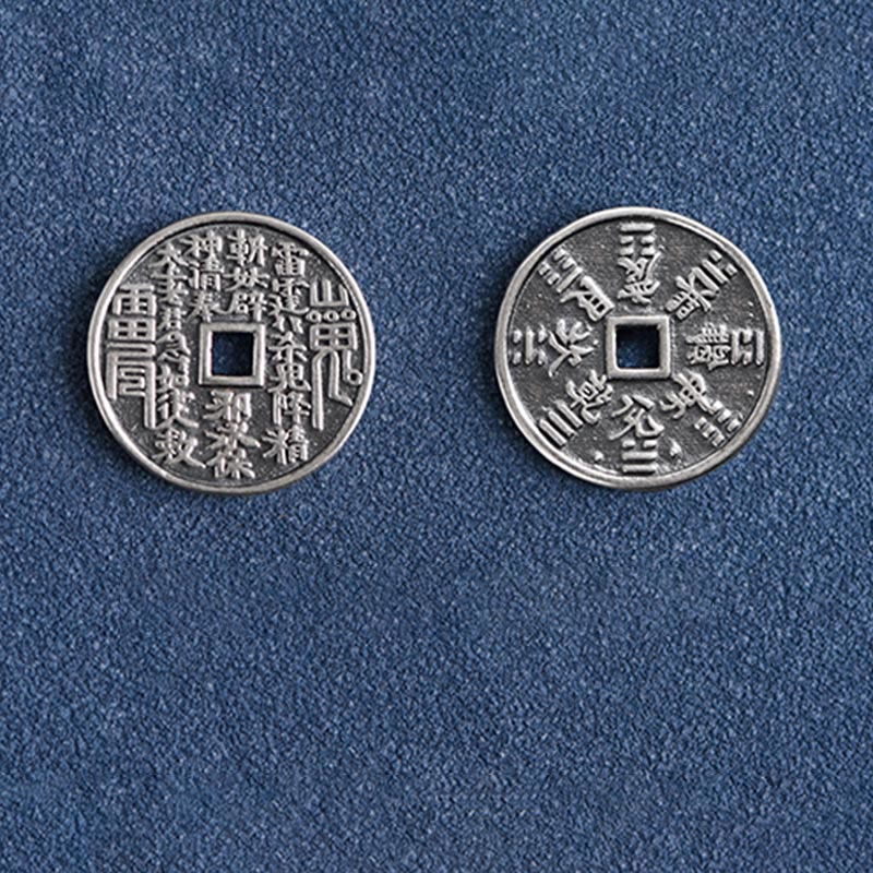Buddha Stones925スターリングシルバー コインプロテクション 編み込みブレスレット アンクレット