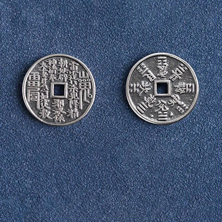 Buddha Stones925スターリングシルバー コインプロテクション 編み込みブレスレット アンクレット
