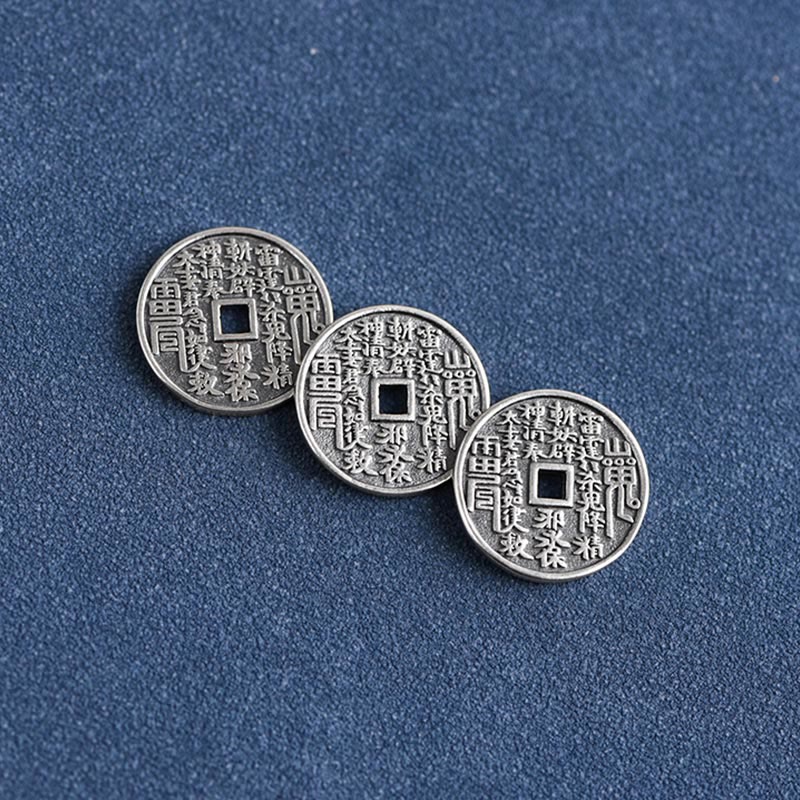 Buddha Stones925スターリングシルバー コインプロテクション 編み込みブレスレット アンクレット