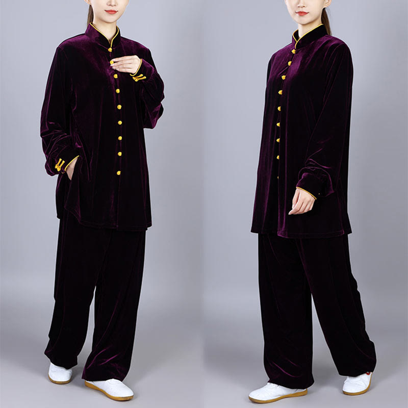 Buddha Stones2点セット 秋冬 太極拳 瞑想 気功 禅 練習 ユニセックス ベロア プラッシュ 服 セット - image 18