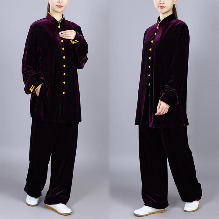 Buddha Stones2点セット 秋冬 太極拳 瞑想 気功 禅 練習 ユニセックス ベロア プラッシュ 服 セット - image 18