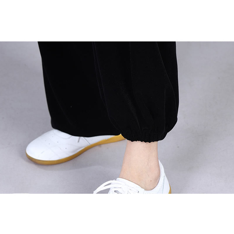 Buddha Stones2点セット 秋冬 太極拳 瞑想 気功 禅 練習 ユニセックス ベロア プラッシュ 服 セット - image 6