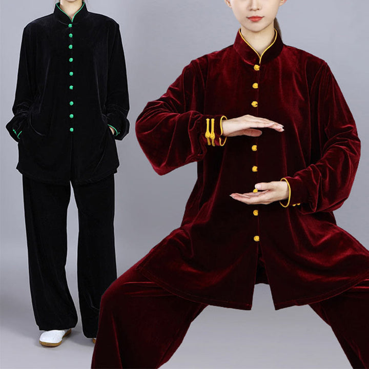 Buddha Stones2点セット 秋冬 太極拳 瞑想 気功 禅 練習 ユニセックス ベロア プラッシュ 服 セット - image 20