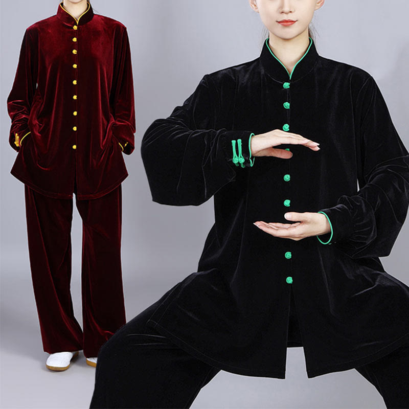 Buddha Stones2点セット 秋冬 太極拳 瞑想 気功 禅 練習 ユニセックス ベロア プラッシュ 服 セット - image 19
