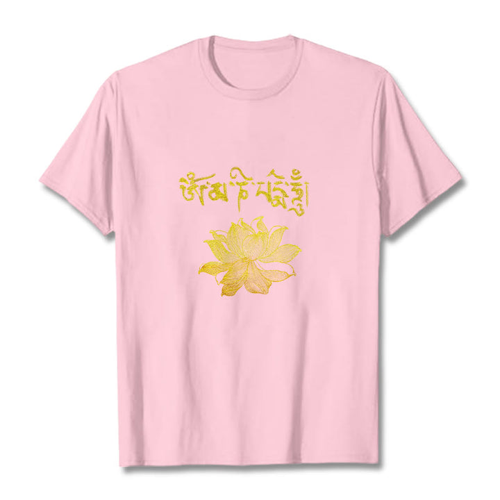 Buddha Stones黄金蓮 サンスクリットTシャツ - ライトピンク - 2XL - image 12