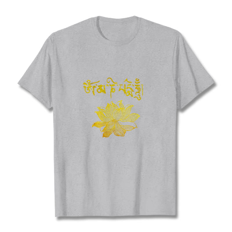 Buddha Stones黄金蓮 サンスクリットTシャツ - ライトグレー - 2XL - image 19