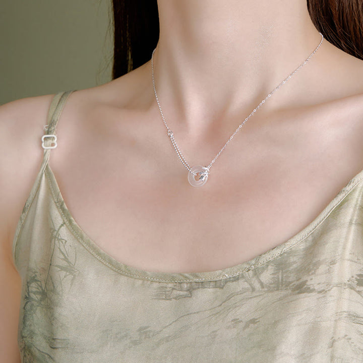 Buddha Stones925スターリングシルバー チューリップカルセドニー ピースバックル フォーチュンネックレスペンダント