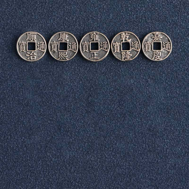 Buddha Stones925 スターリングシルバー 五帝銭 赤い糸 守護 幸運 編み込みブレスレット アンクレット