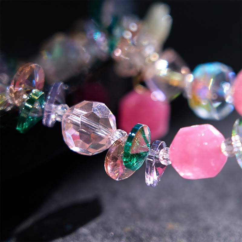 Buddha Stonesピンククリスタル グリーンクリスタル ホワイトクリスタル フラワー 温もりブレスレット - image 10