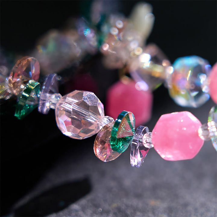 Buddha Stonesピンククリスタル グリーンクリスタル ホワイトクリスタル フラワー 温もりブレスレット - image 10