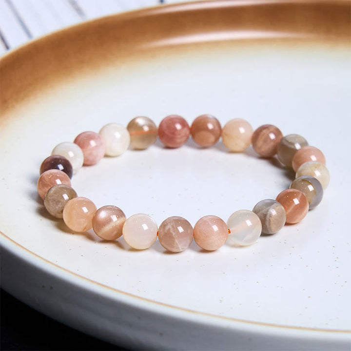 Buddha Stonesピーチムーンストーン ヒーリングブレスレット