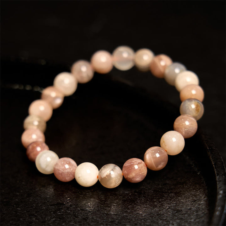 Buddha Stonesピーチムーンストーン ヒーリングブレスレット