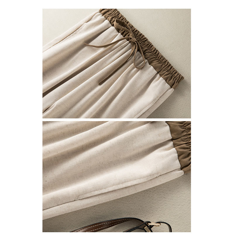 Buddha Stones レディース 無地コットン素材 ドローストリング サルエルパンツ ポケット付 - image 5