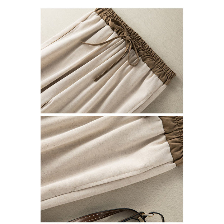 Buddha Stones レディース 無地コットン素材 ドローストリング サルエルパンツ ポケット付 - image 5