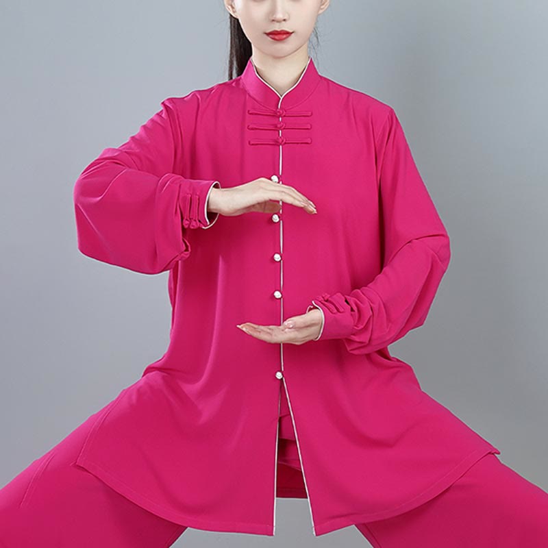 Buddha Stones 2点セット 秋冬 無地 カエルボタン 太極拳 瞑想 気功 禅 練習 ユニセックス コットン 服 セット