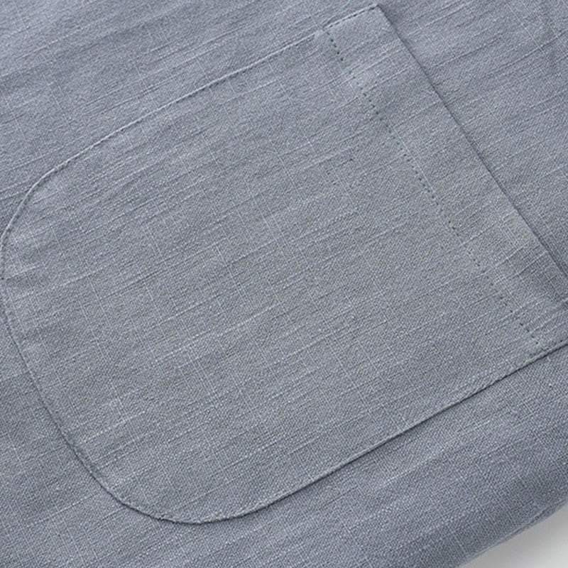 Buddha Stones冬用 メンズ フロッグボタン タンスーツ リネンコットン フリース裏地 ジャケット シャツ ポケット付き - image 7