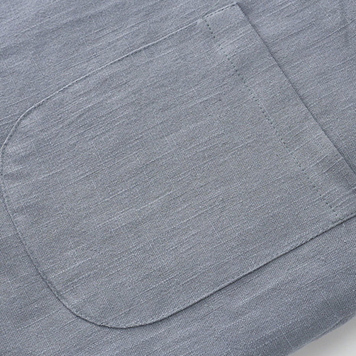 Buddha Stones冬用 メンズ フロッグボタン タンスーツ リネンコットン フリース裏地 ジャケット シャツ ポケット付き - image 7