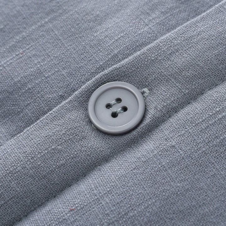 Buddha Stones冬用 メンズ フロッグボタン タンスーツ リネンコットン フリース裏地 ジャケット シャツ ポケット付き - image 6