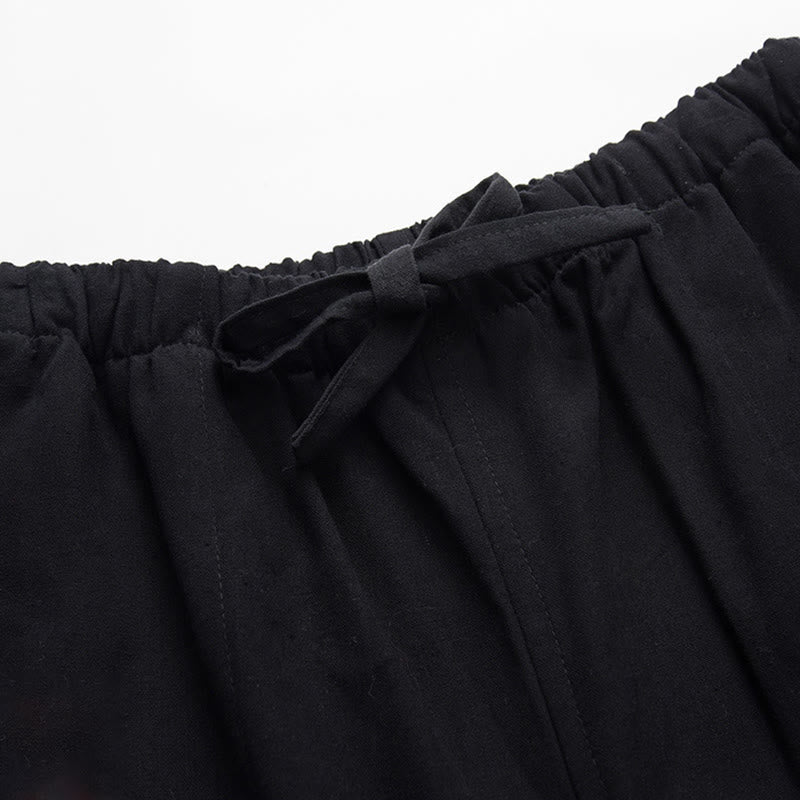 Buddha Stones 2点セット 秋 メンズ 唐装 カエルボタン コットン 長袖 シャツ パンツ セット - image 10