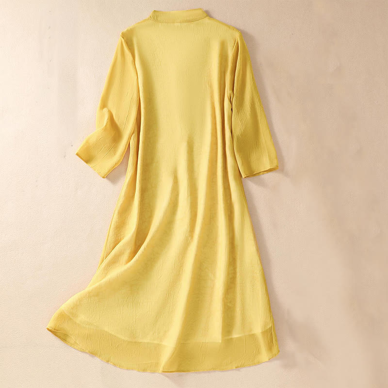 Buddha Stonesレディース フラワー刺繍 フロッグボタン シャツドレス ワイドレッグパンツ - image 2