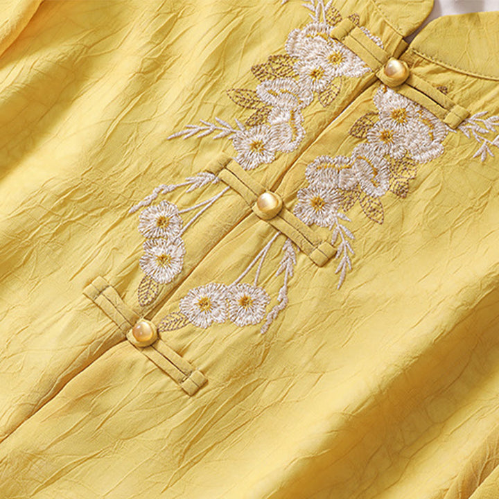 Buddha Stonesレディース フラワー刺繍 フロッグボタン シャツドレス ワイドレッグパンツ - image 6