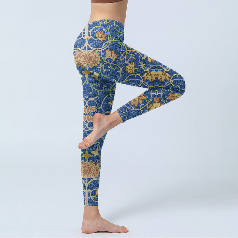 Buddha Stonesと蓮の花のプリントジムレギンスレディースヨガパンツ - image 4