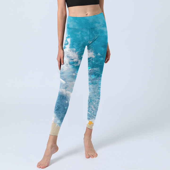 Buddha Stonesオーシャンウェーブ フィッシュ ジムレギンス レディース ヨガパンツ - image 6