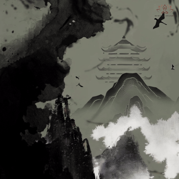 Buddha Stones水墨画山亭プリントフィットネスレギンスレディースヨガパンツ - image 2