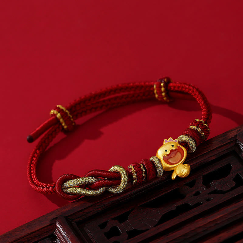 Buddha Stonesの赤い糸 925 スターリングシルバー 蛇年 かわいい王冠 蛇の強さのブレスレット