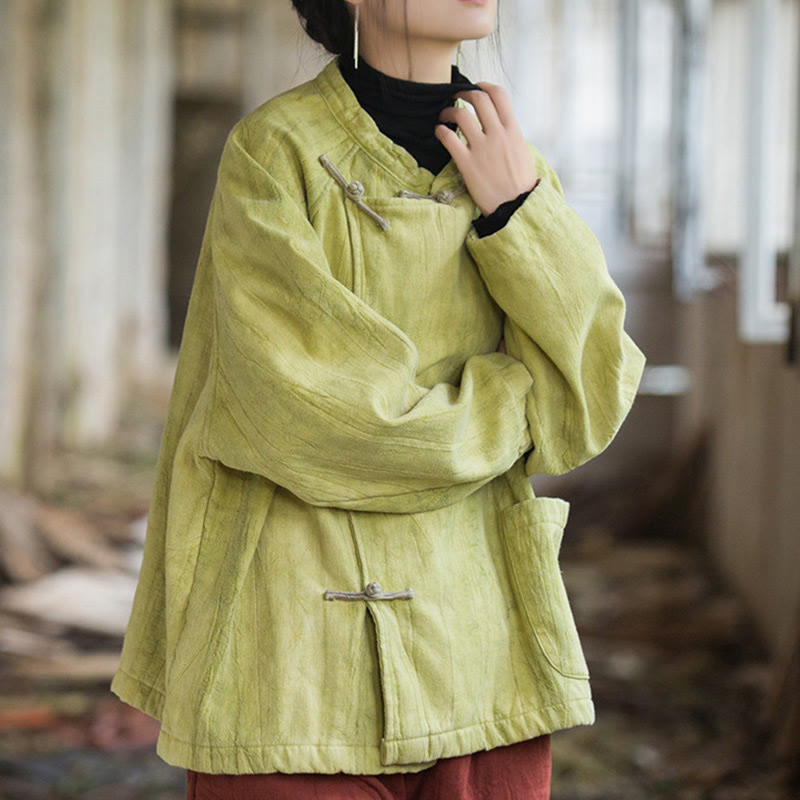 Buddha Stones無地 フロッグボタン サーマル 長袖 ラミー リネン レディース シャツ - image 18