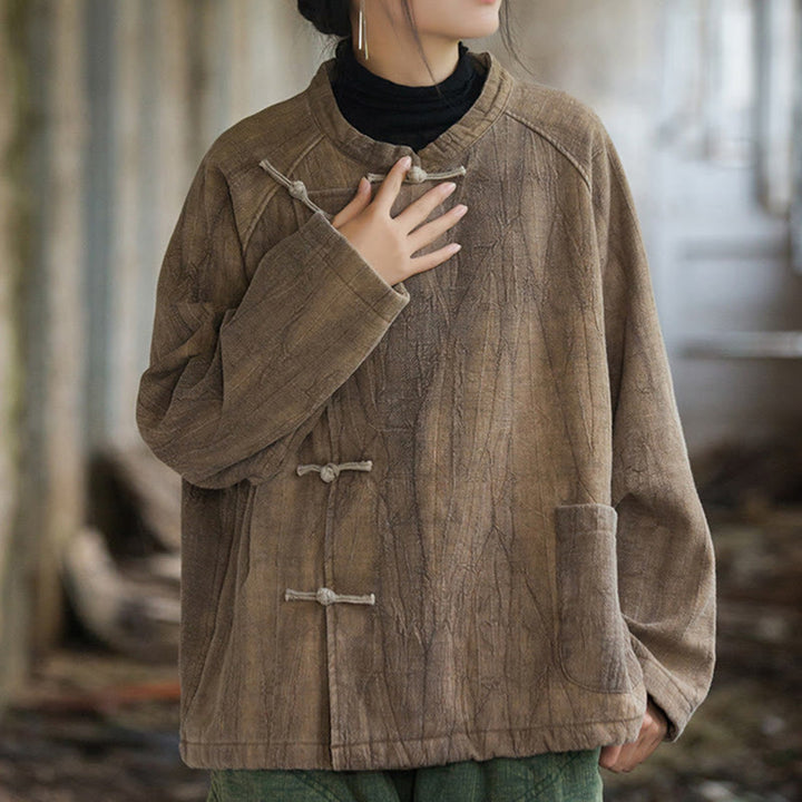 Buddha Stones無地 フロッグボタン サーマル 長袖 ラミー リネン レディース シャツ - image 13