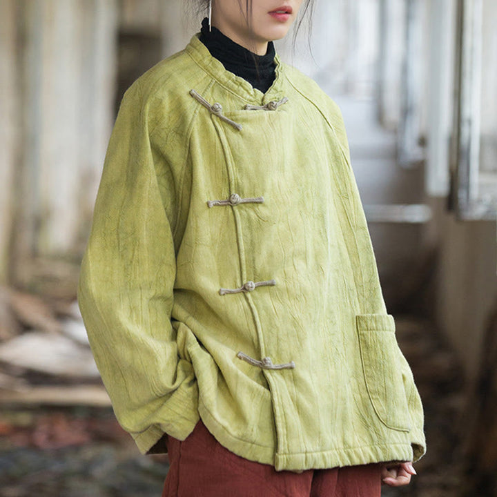 Buddha Stones無地 フロッグボタン サーマル 長袖 ラミー リネン レディース シャツ - image 19