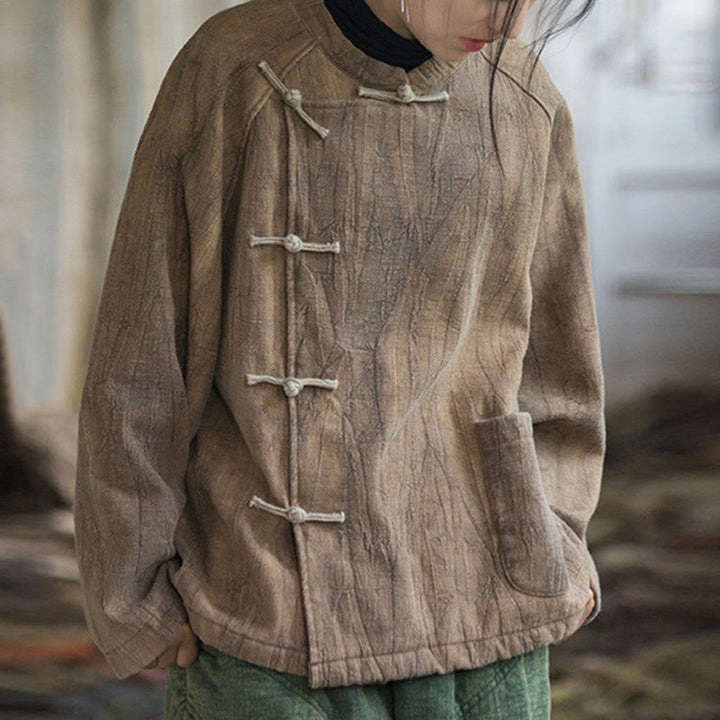 Buddha Stones無地 フロッグボタン サーマル 長袖 ラミー リネン レディース シャツ - image 15