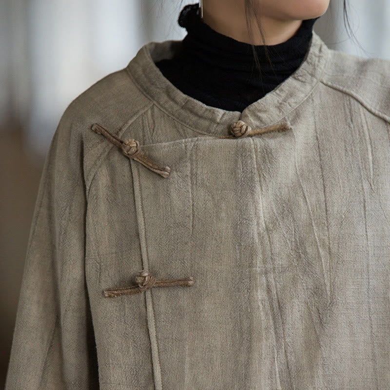 Buddha Stones無地 フロッグボタン サーマル 長袖 ラミー リネン レディース シャツ - image 8