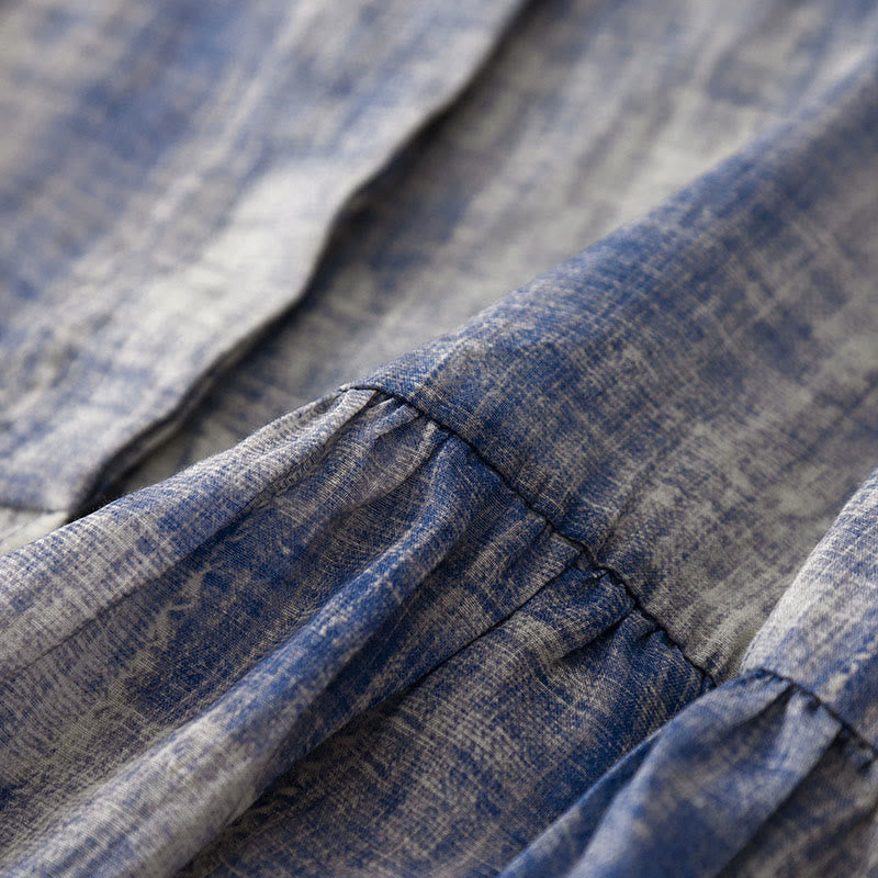 Buddha Stonesタイダイボタン 長袖コットンシャツ - image 3