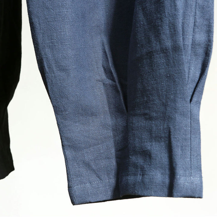 Buddha Stonesカジュアル 無地 伸縮性 ドローストリング ラミー リネン メンズ パンツ ポケット付き - image 24