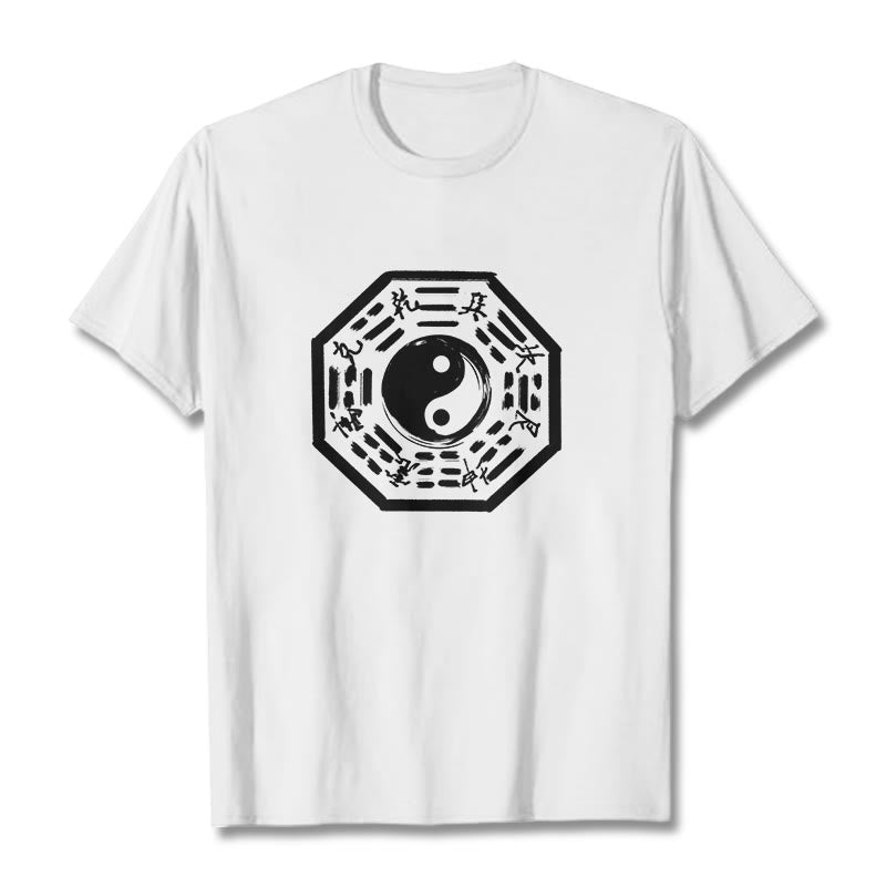 Buddha Stones八卦柄コットンTシャツ - 白 - 2XL - image 6