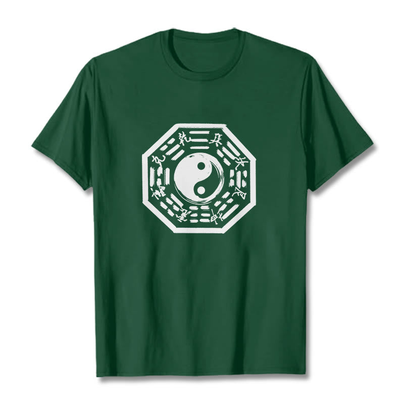 Buddha Stones八卦柄コットンTシャツ - フォレストグリーン - 2XL - image 9