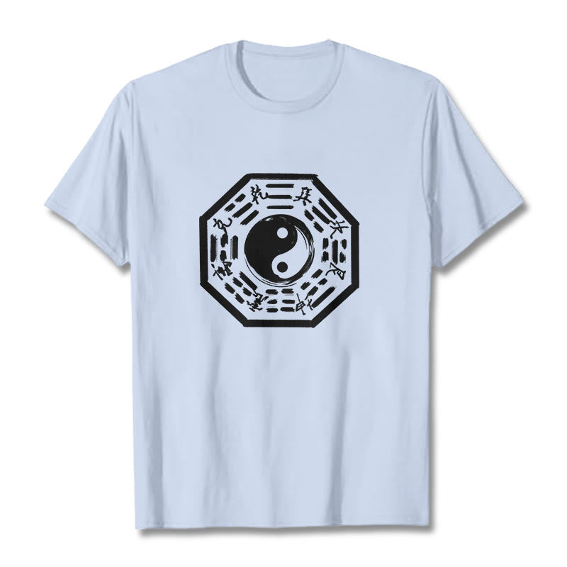 Buddha Stones八卦柄コットンTシャツ - ライトシアン - 2XL - image 12